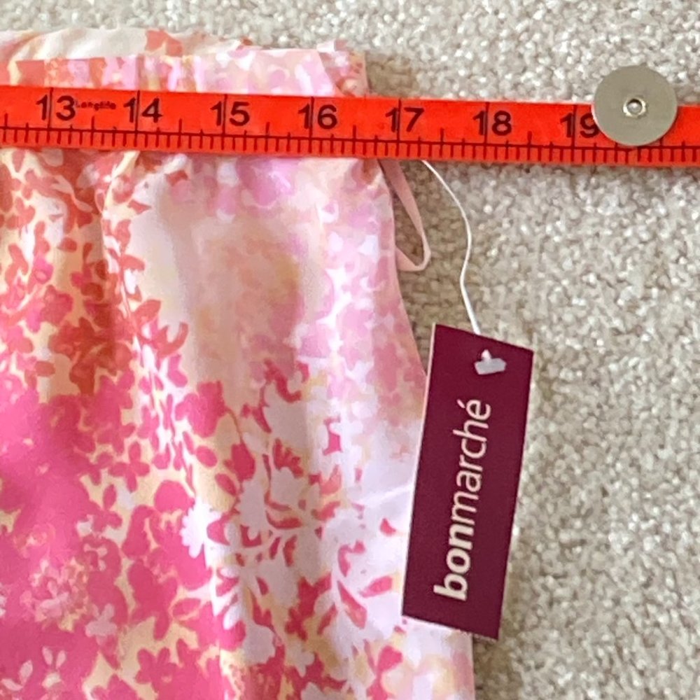 BNWT BonMarché Women's Pink Voile Chiffon Floral Skirt UK Size 16 - Picture 7 of 11